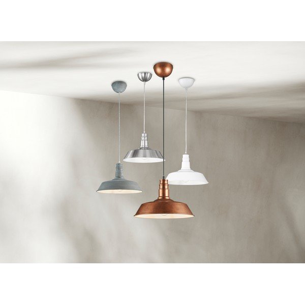 Метално висящо осветително тяло в матово сребрист цвят с метален абажур ø 36 cm Will – Reality-image-1