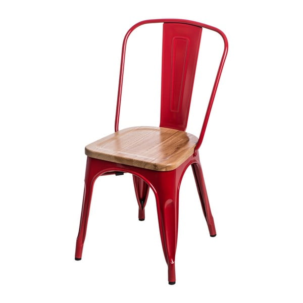 Červená židle D2 Paris Ash Wood