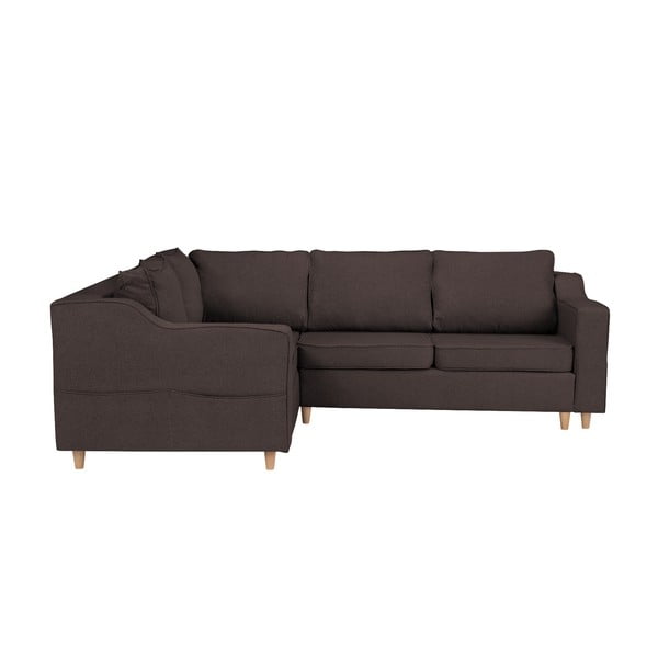 Тъмнокафяв четириместен разтегателен диван Jonquille, ляв ъгъл - Mazzini Sofas-image-1