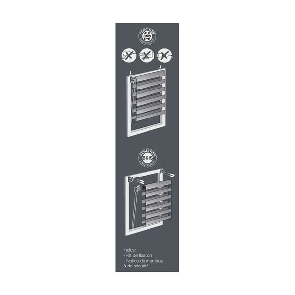 Светлокафява текстилна ролетна щора ден и нощ 60x90 cm Daynight – douceur d'intérieur-image-2