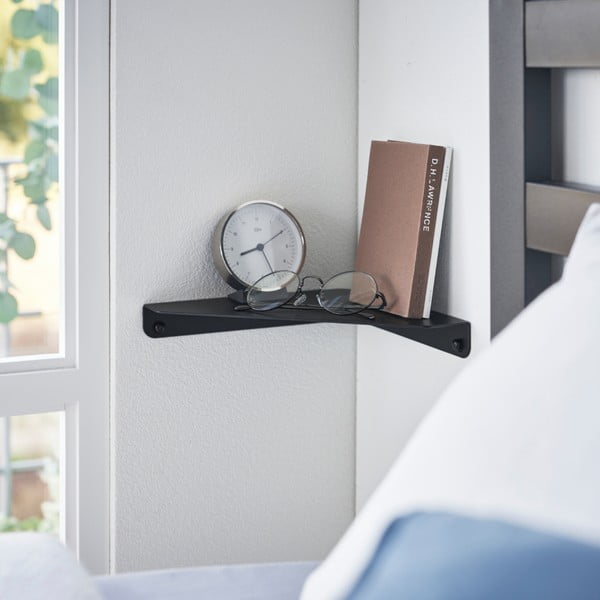 Черен ъглов метален рафт 22 cm Tower - YAMAZAKI-image-1