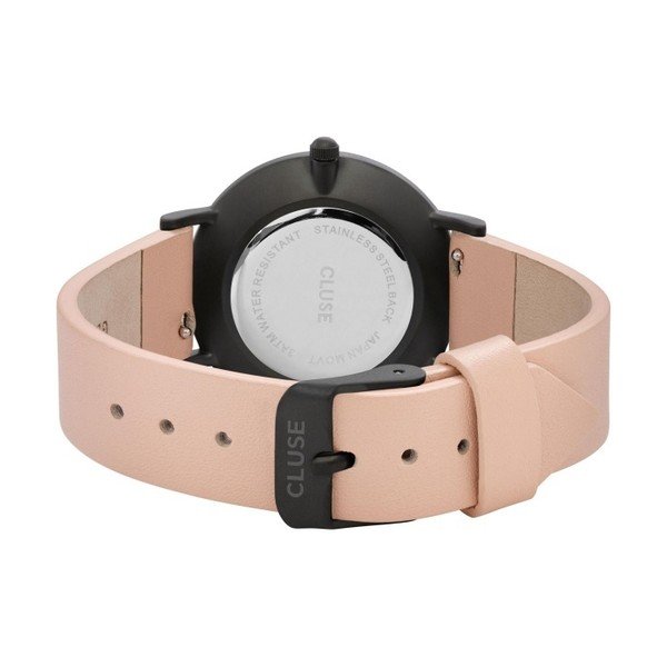 Дамски часовник с кожена каишка и черен циферблат Minuit - Cluse-image-1