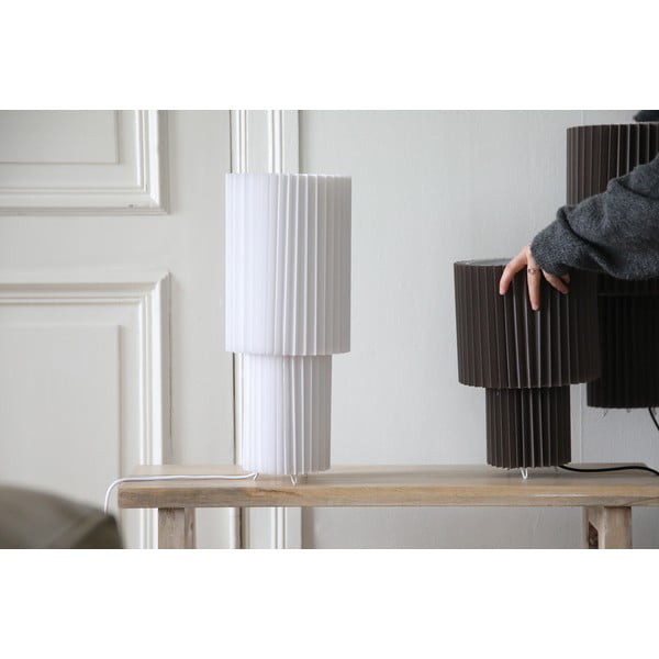 Бяла настолна лампа с текстилен абажур (височина 45 cm) Catis – Markslöjd-image-1