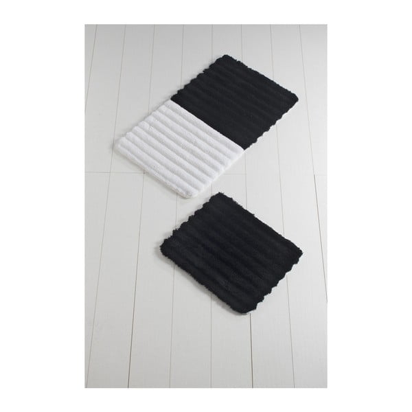 Комплект от 2 черно-бели килима за баня Soft Black - Confetti Bathmats