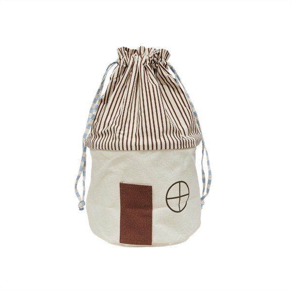 Кафява/кремава текстилна детска кошница за играчки ø 34x52 cm Koya – OYOY Mini