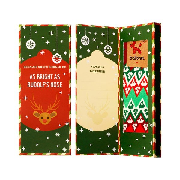 Картичка за чорапи Season's Greetings с люспи, размер 36-40 - Ballonet Socks-image-1