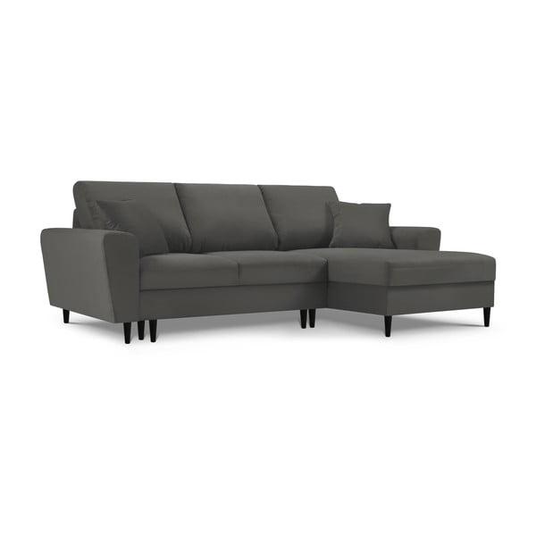 Тъмносив разтегателен ъглов диван с място за съхранение от рипсено кадифе (десен ъгъл) Kyoto – Cosmopolitan Design-image-4