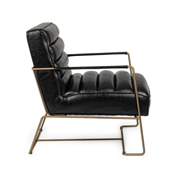 Черно кресло от изкуствена кожа Brianna – Bizzotto-image-3