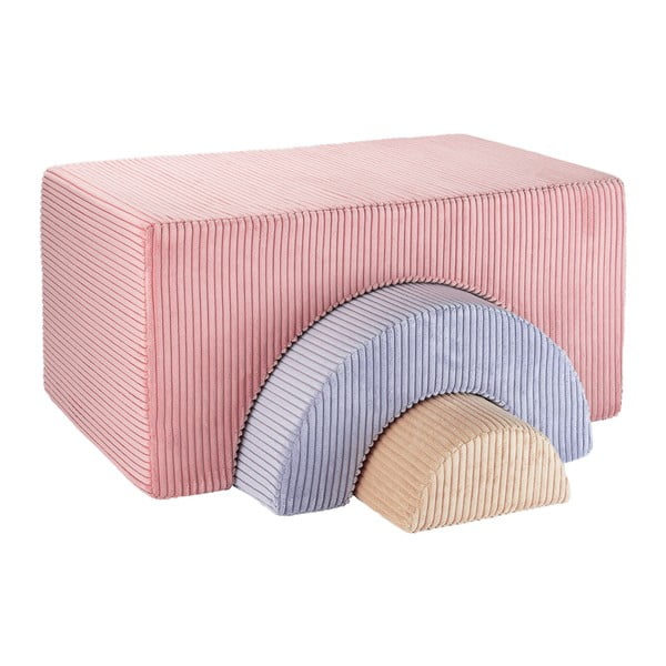 Розово велурено игрище от пяна 75x49x37 cm Rainbow Montessori – Wigiwama