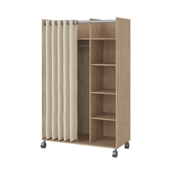 Гардероб в дъбов декор в бяло и бежово 100x160 cm Kit - Tvilum-image-2