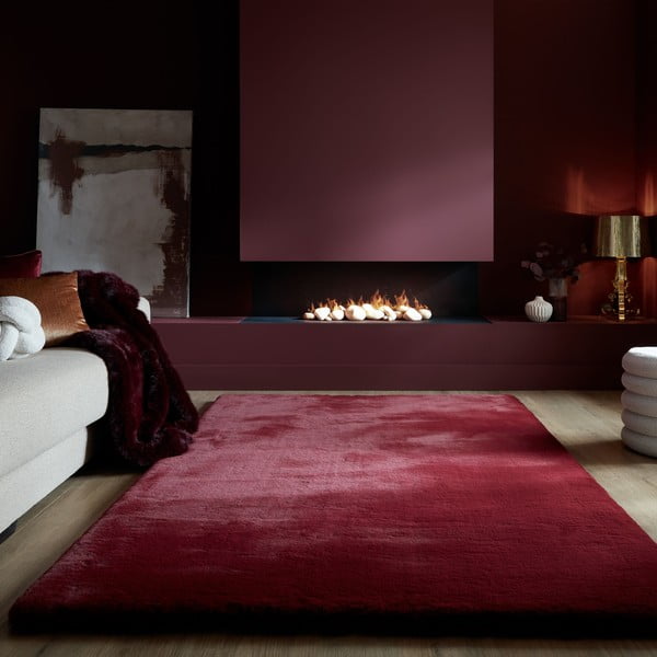 Синтетична кожа в цвят бордо 160x230 cm Ivy Luxury Fur – Flair Rugs-image-1
