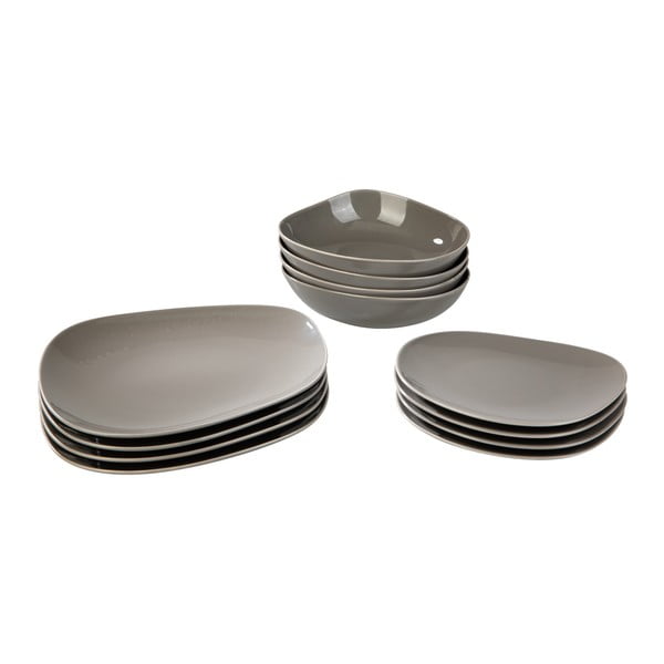 Комплект сиви порцеланови чинии от 12 части Villeroy & Boch Like Organic - like | Villeroy & Boch