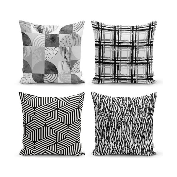 Комплект от 4 декоративни калъфки за възглавници Минималистична рисунка, 45 x 45 cm - Minimalist Cushion Covers