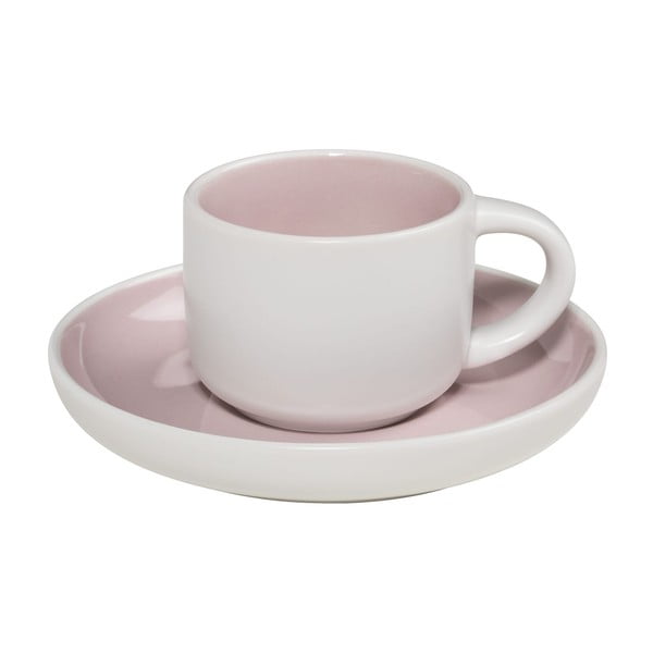 Розово-бяла чаша за еспресо с чинийка Tint, 100 ml - Maxwell & Williams
