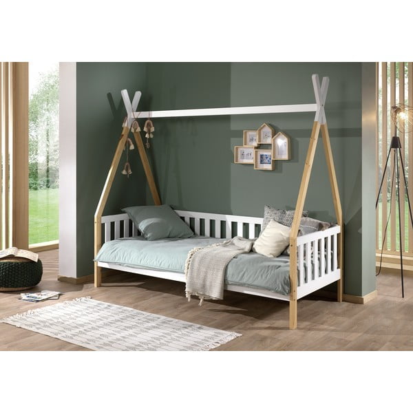 Бяло детско легло с преграда , 90 x 200 cm Tipi - Vipack-image-1