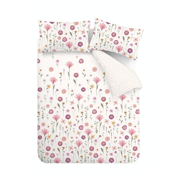 Бяло и розово спално бельо , 135 x 200 cm Wild Flowers - Catherine Lansfield