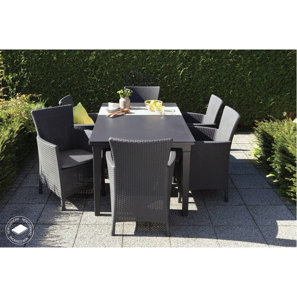 Тъмносиво пластмасово градинско кресло Lowa – Keter-image-1