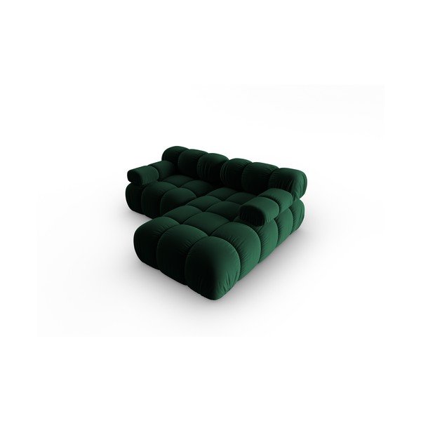 Ъглов диван от зелено кадифе (десен ъгъл) Bellis - Micadoni Home-image-4
