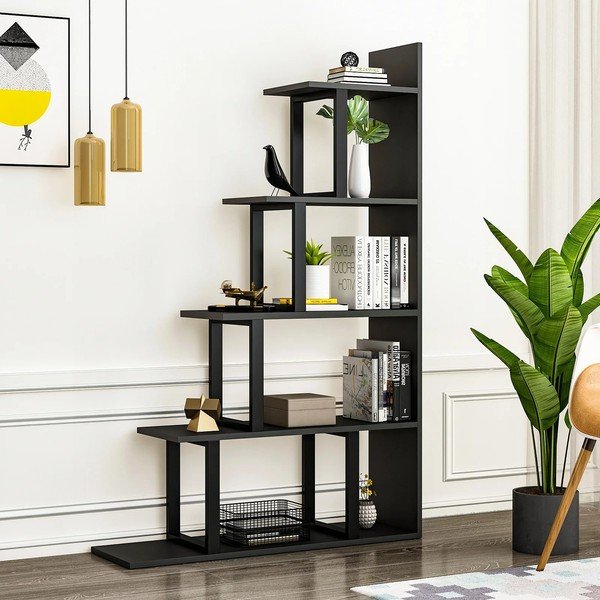 Черен стелаж 100x164 cm Step – Kalune Design-image-2