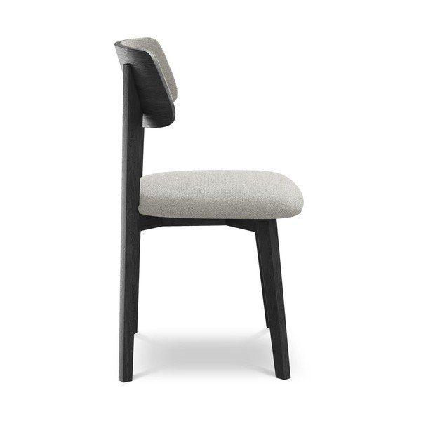 Светлосив трапезен стол от масивна дървесина Niu – Makamii-image-2