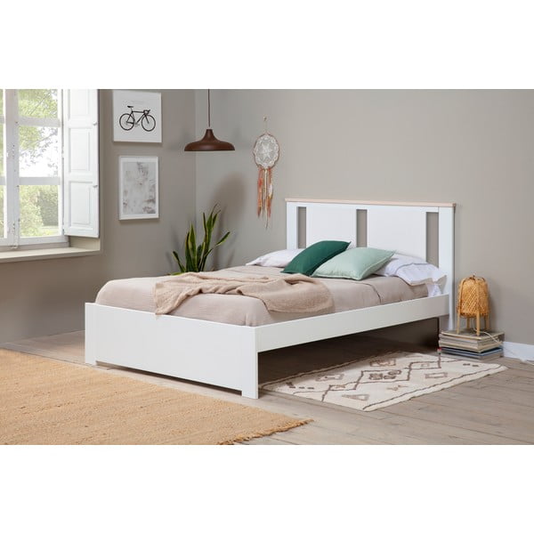 Бяло двойно легло с решетка 140x190 cm Enara - Marckeric-image-1