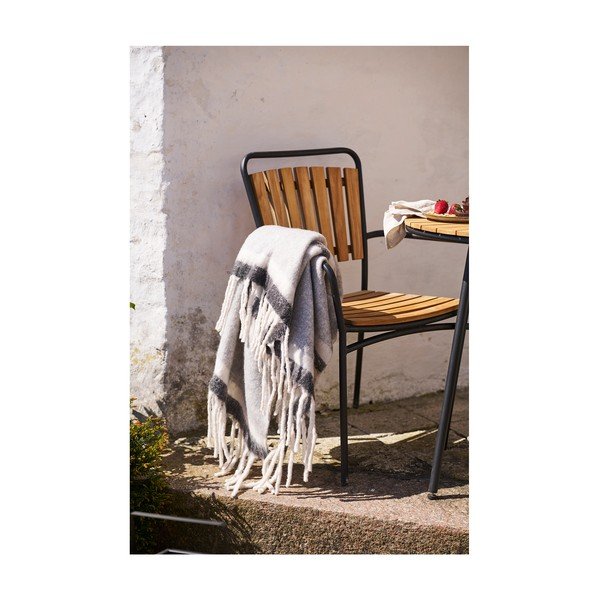 Сиво одеяло със смес от вълна 130x170 cm Carmel – House Nordic-image-1