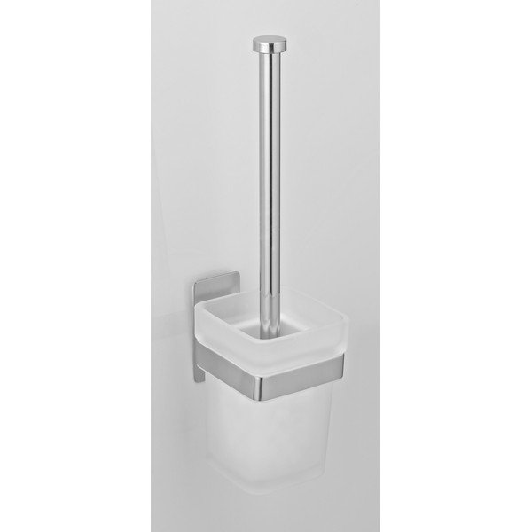 Самозалепваща стъклена четка за тоалетна в лъскаво сребристо Genova – Wenko-image-1