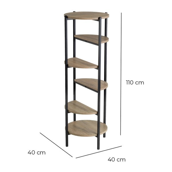 Черен и естествен стелаж от декор от дъб  40x110 cm – Casa Selección-image-4