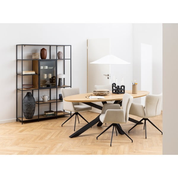 Трапезна маса с дъбов плот 100x220 cm Heaven – Actona-image-1