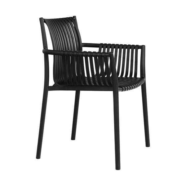 Черни пластмасови градински столове в комплект от 2 бр. Tulsa – House Nordic-image-3