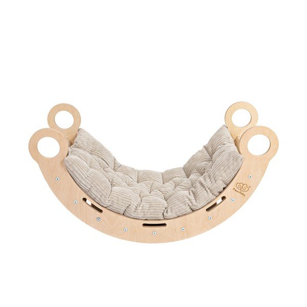 Бежова/естествена люлка от масивен бор 39x75x38 cm Montessori – Meowbaby