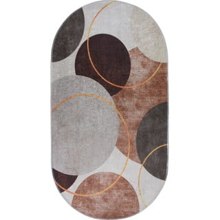 Миещ се килим в кремаво-кафяво 120x180 cm Oval - Vitaus