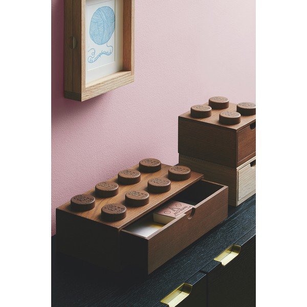 Детска кутия за съхранение, изработена от тъмно оцветена дъбова дървесина Wood - LEGO®-image-1