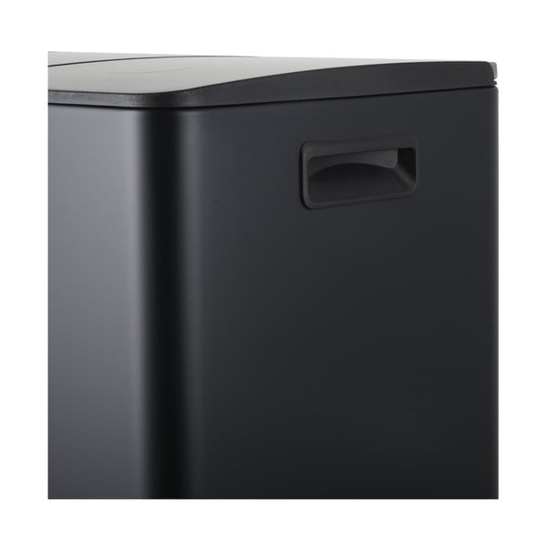 Матово черно стоманено кошче за боклук 2x20 l за рециклиране с педал   Aliya – Spirella-image-4
