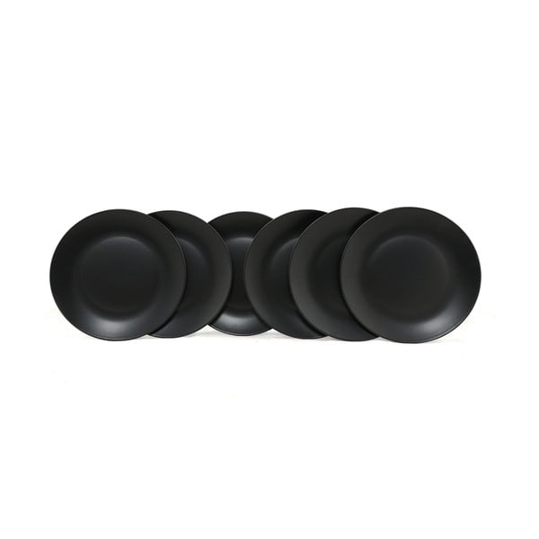 Матово черни керамични чинии в комплект от 6 бр. ø 25 cm - Hermia