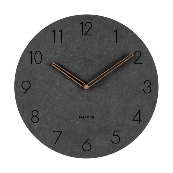 Черен дървен стенен часовник Dura, ⌀ 29 cm - Karlsson