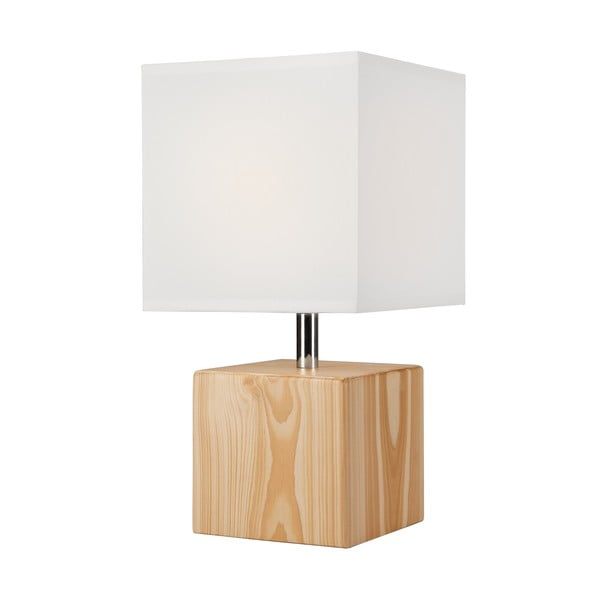 Светлокафява настолна лампа с текстилен абажур, височина 29,5 cm Natura - LAMKUR