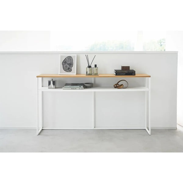 Конзолна маса от декор от ясен в бял и светлокафяв цвят 20,5x126 cm Tower – YAMAZAKI-image-2