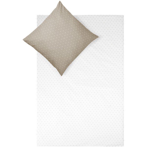 Бяло и кафяво фланелено спално бельо за единично легло Fovere , 155 x 220 cm Betty - Westwing Collection-image-2