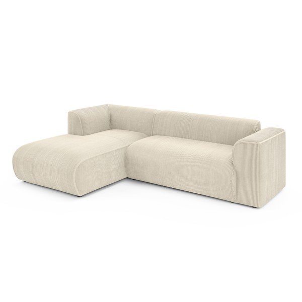 Бежов ъглов диван от рипсено кадифе (ляв ъгъл) Merid  – Ropez-image-2