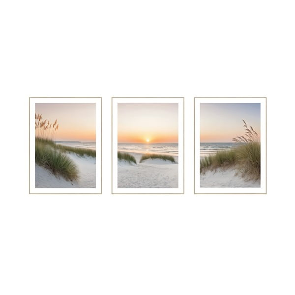 Картини в комплект от 3 бр. 30x40 cm Sunrise on the Beach – knor