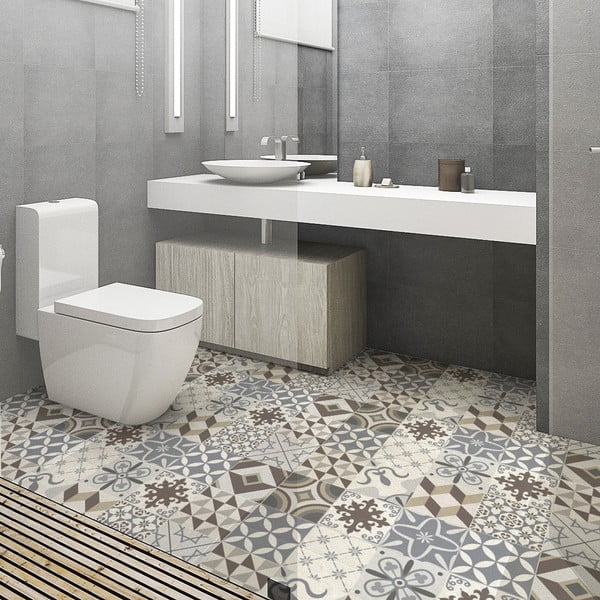 Водоустойчив стикер за под Кафяв стил, 100 x 60 cm - Ambiance-image-3