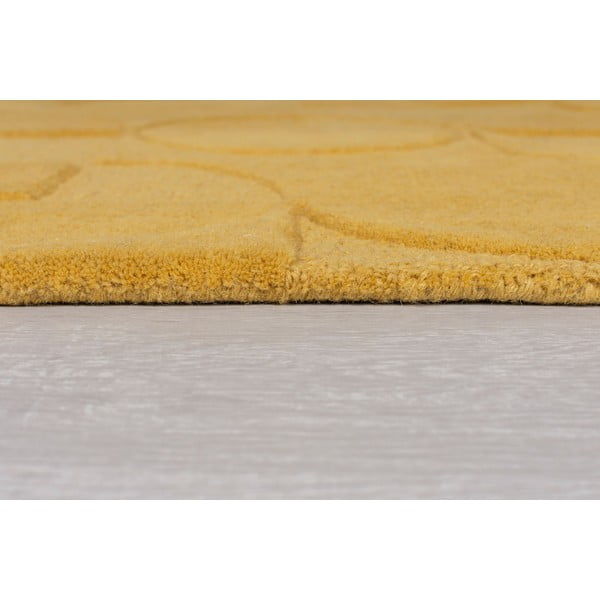 Жълт вълнен килим в цвят охра 60x230 cm Gigi - Flair Rugs-image-3