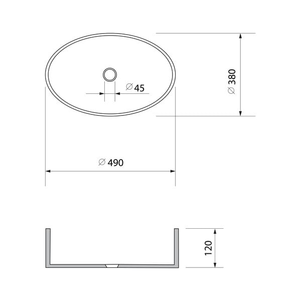 Черна стъклена мивка 49x38 cm Nobal – Sapho-image-2