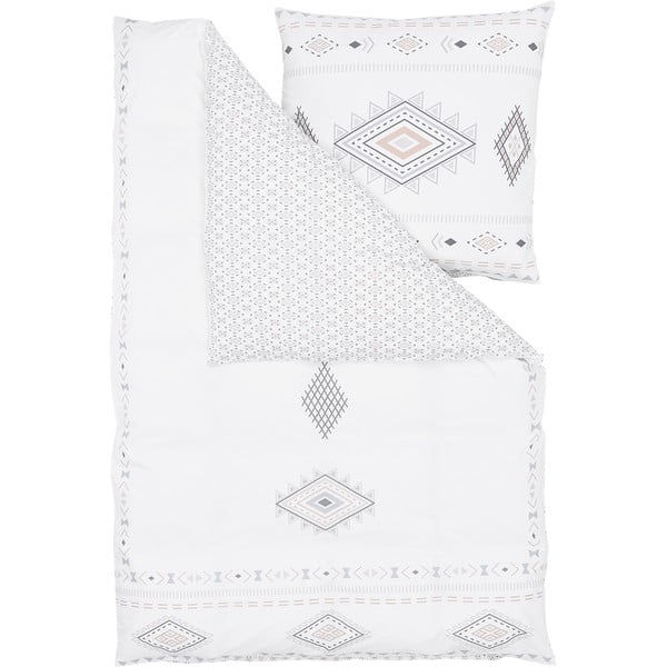 Бяло спално бельо за единично легло от памучен перкал, 155 x 220 cm - Westwing Collection