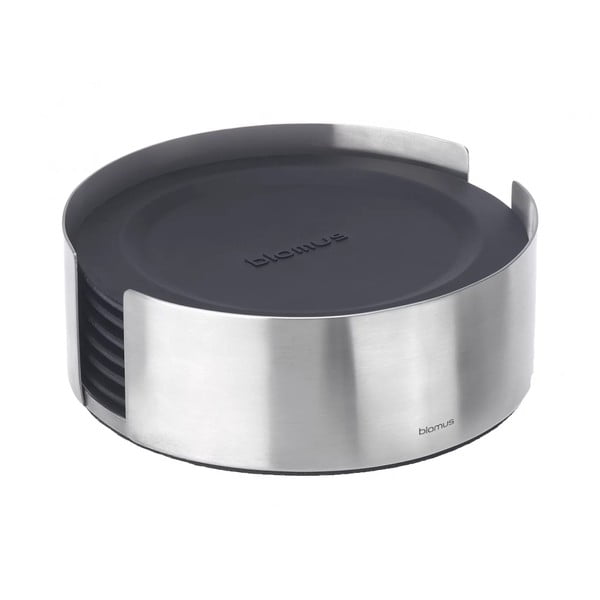 Черни/в сребрист цвят силиконови подложки в комплект 6 бр. със стойка Lareto – Blomus-image-1