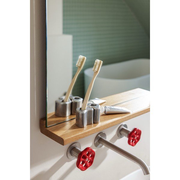 Метален държач за четки за зъби в сребрист цвят Mis – noo.ma-image-3