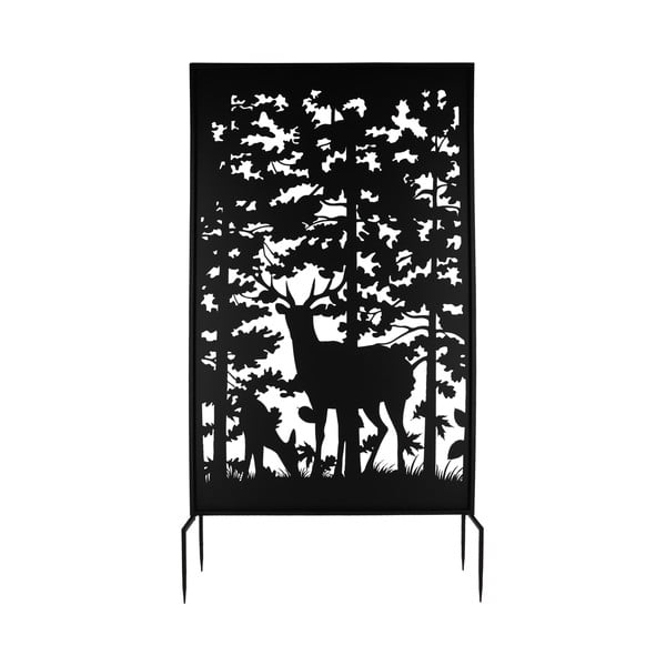 Черен метален балконски параван 100x186 cm Deer – Esschert Design