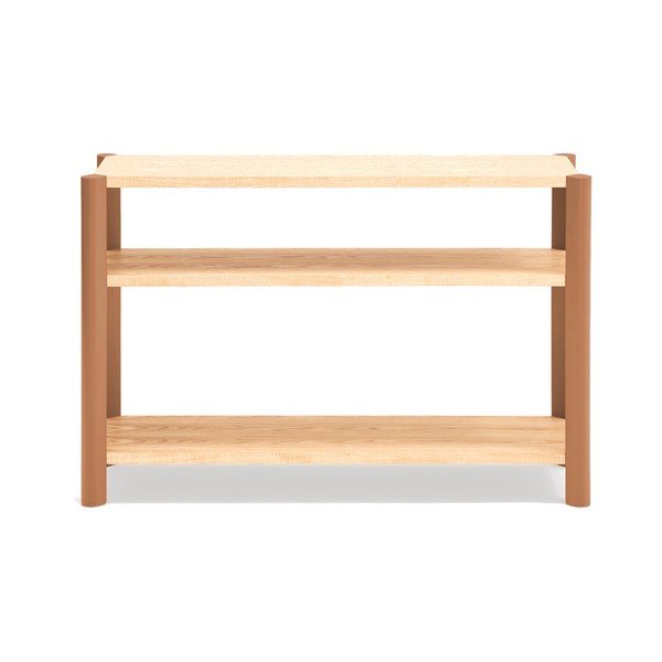 Стелаж от декор от дъб  в тухлен цвят/в светло естествен цвят 126x84x43 cm Bona – Teulat