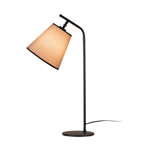 Černá stolní lampa s béžovým stínidlem Don